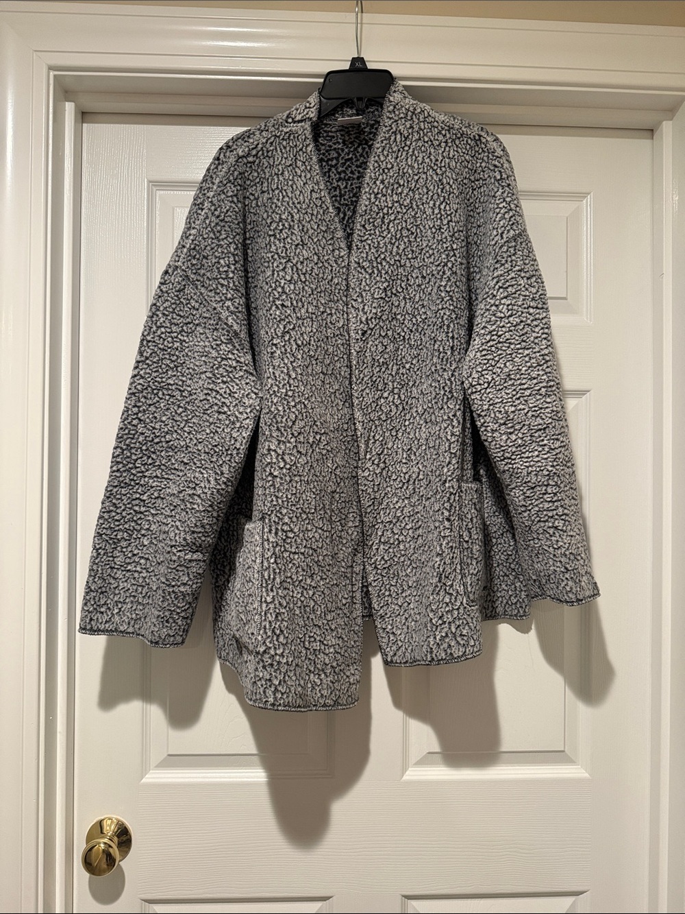 Secret Treasures Gray Teddy Sherpa Open-Front Jacket
